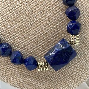 Striking Lapis Lazuli and Gold Gemstone Necklace